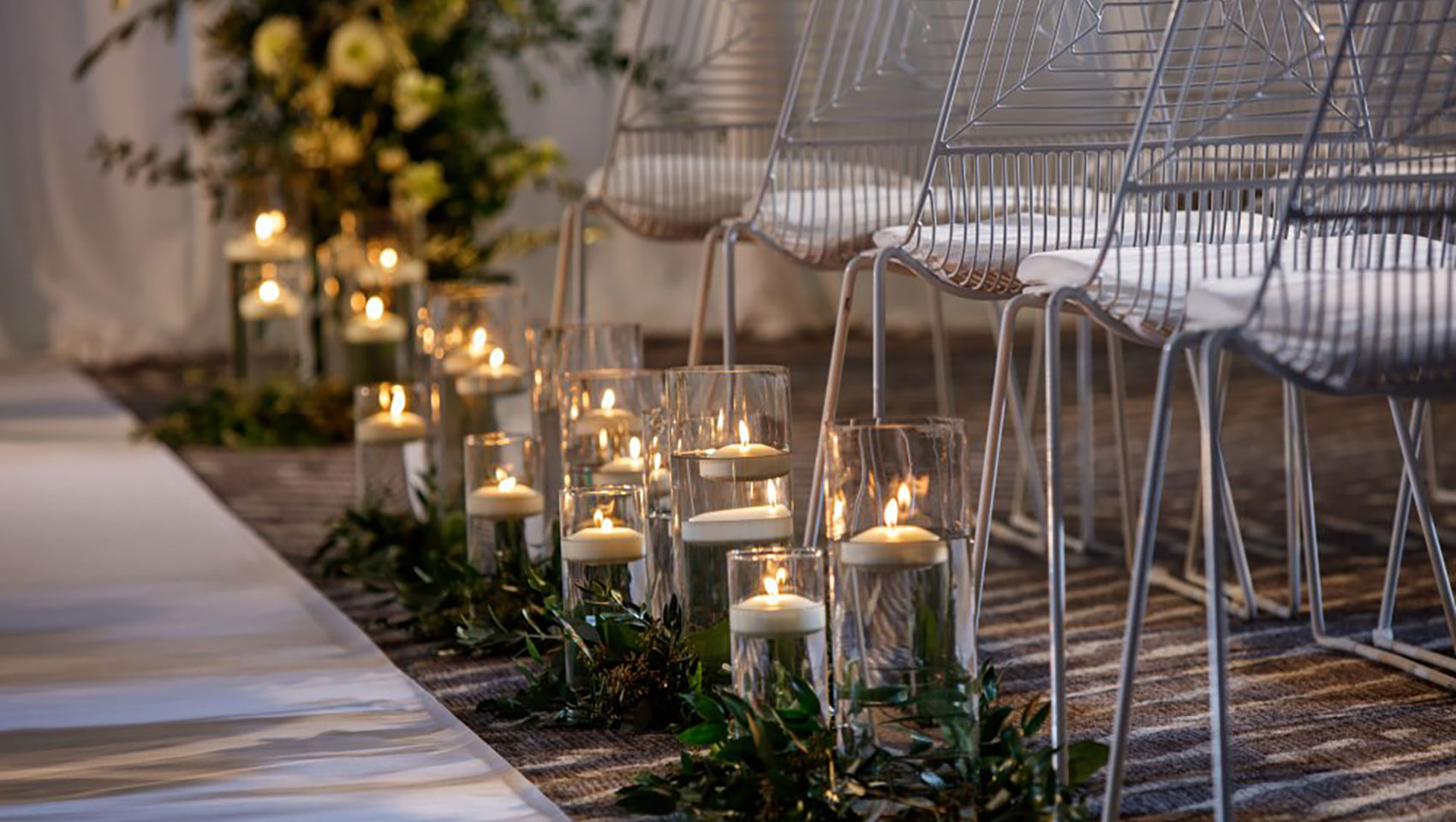 wedding aisle with candles