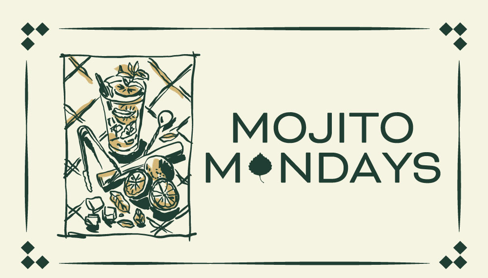 Graphic that says mojito mondays